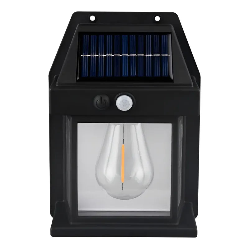 Lámpara De Pared Solar Para Exteriores, Led, Colonial, Vinta Negro