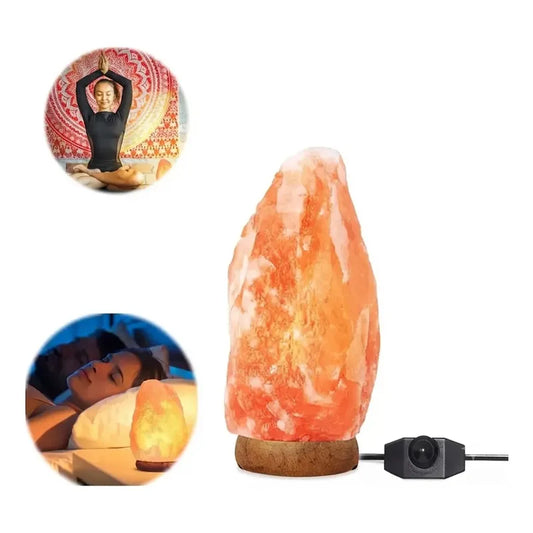 Lampara De Sal Del Himalaya Natural 17 Cm Con Regulador Figo Marrón Claro Rosado Sal