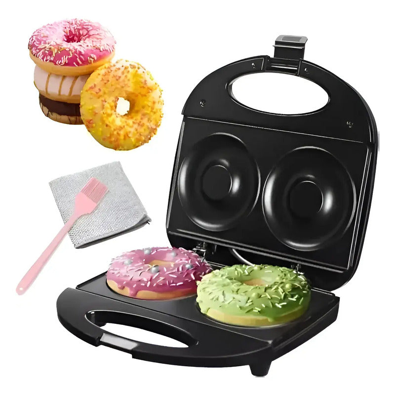 Máquina Para Donas Figostore Con 2 Espacios Grandes Y Antiadherente Negro