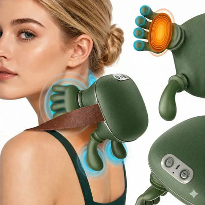 Masajeador Cervical Electrico Termico Cuello Espalda Hombro Verde Oscuro