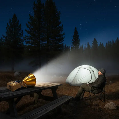 Lampara Camping Cabeza Focos Para Cazar Led Recargable 1500w Negro