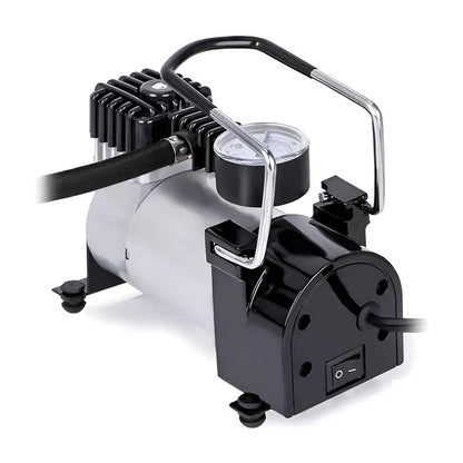 Compresor Aire Metalico Vehiculo Auto Moto Color Plateado