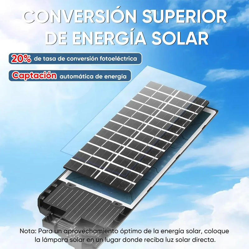 Foco Led Solar Proyector Pack X3 Sensor De Movimiento 400w Negro Blanco Frío