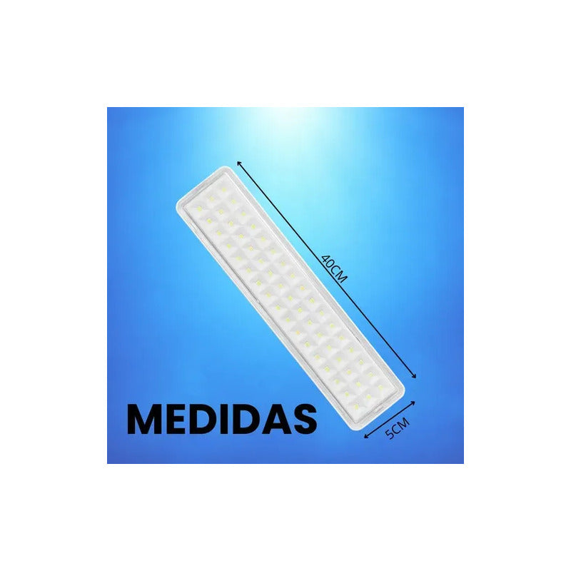 Pack X2 Lámpara Luz Led De Emergencia Recargable 20 Hrs Blanco