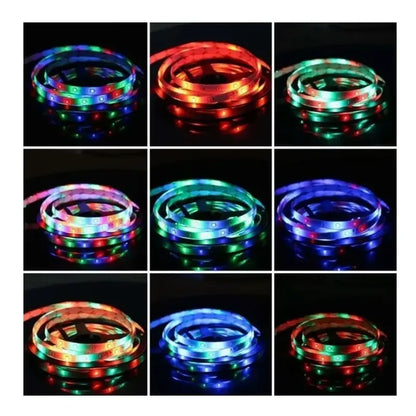 Pack De 2 Tiras Cinta De 300 Led 5mt Multicolores Rgb Rgb