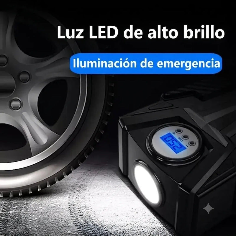 Inflador Digital 12v Para Auto Con Display Compacto Figonew Negro 50 Hz/60 Monofásica