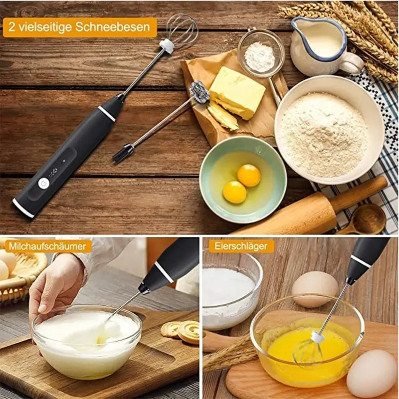Mini Batidor Revolvedor De Café Y Espuma Leche Recargable Color Negro-228094-262242 B45