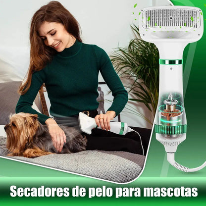 Cepillo Secador Quita Pelos Mascotas Perro Gato Saca Pelusas Blanco