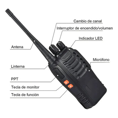 Walkie Talkie Baofeng 888-s Radio Transmisor Doble Negro