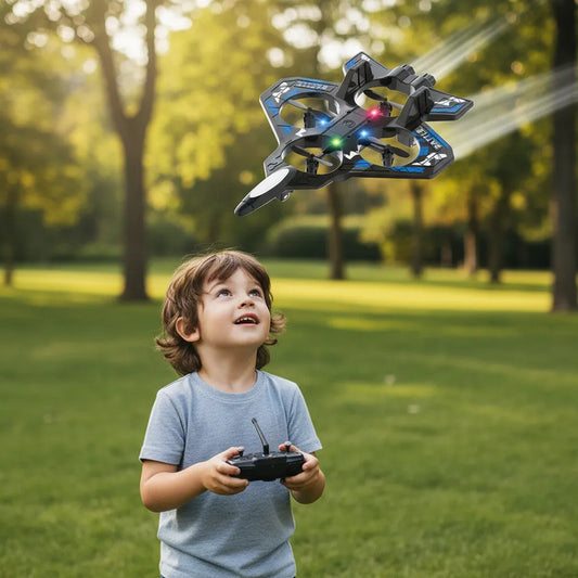 Avion Drone Cuadricoptero Inalambrico Con Giro 360 Grados Negro