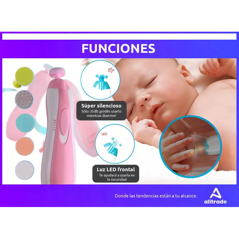 Corta Uñas Bebés Lima Eléctrica Para Bebes A Bateria