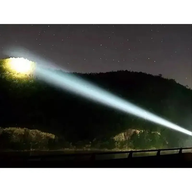Linterna Foco Led 800w (reales) Caza Camping Minero Lampara Linterna Naranja Luz Blanco