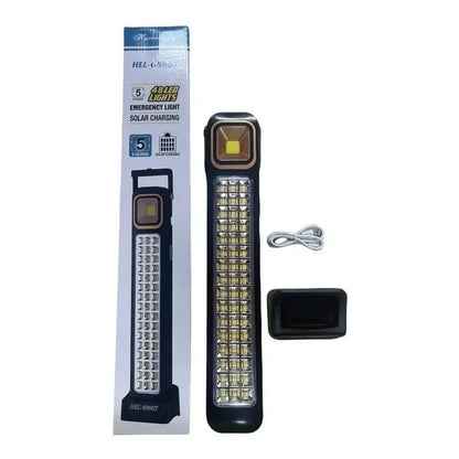 Pack X2 Lampara De Emergencia Solar 48 Led Negro