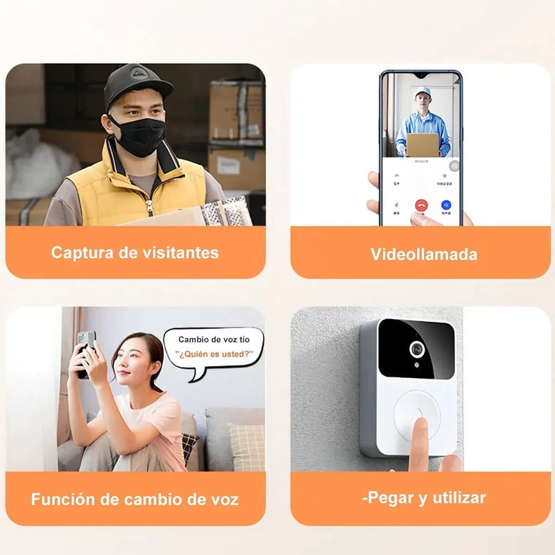 Figoimport Timbre Camara Wifi Seguridad Video Portero Inalámbrico Smart Herramientas Y Mejoras Del Hogar Figo Store Blanco
