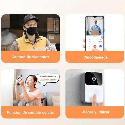 Figoimport Timbre Camara Wifi Seguridad Video Portero Inalámbrico Smart Herramientas Y Mejoras Del Hogar Figo Store Blanco