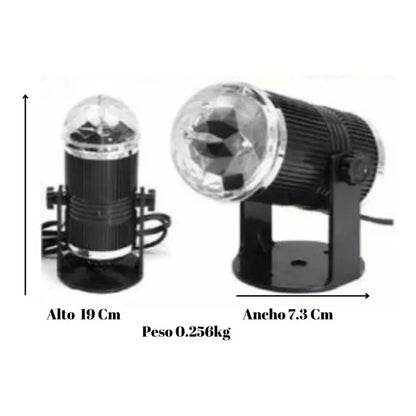 Mini Bola Disco LED RGB Giratoria Decorativa Multicolor Fiestas FIGGOS