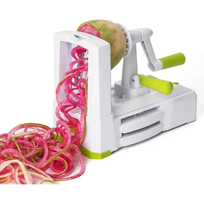 Veggetti Rallador Rotatorio 3 En 1 Espiral Verde Cortador Blanco