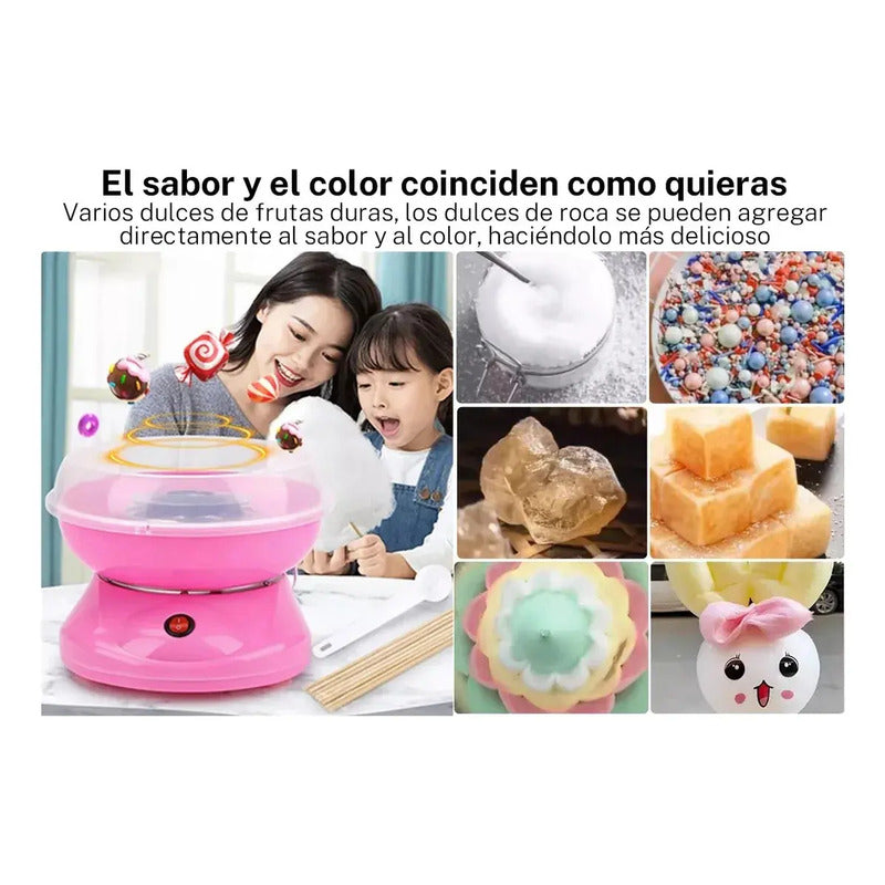 Máquina Algodón De Azúcar Eléctrico Caramelo 500w Color Rosa