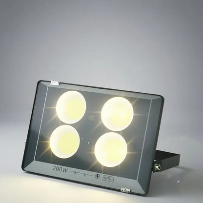 Foco Led Reflector Plano Cob Led 200w  Negro Blanco Frío