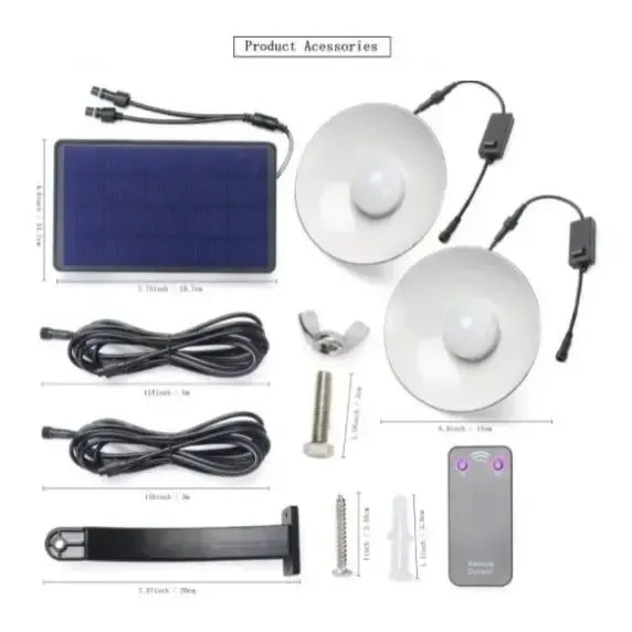 2 Lamparas Led Solar Colgante 120º C/ Control 90lm/w Negro