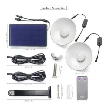 2 Lamparas Led Solar Colgante 120º C/ Control 90lm/w Negro