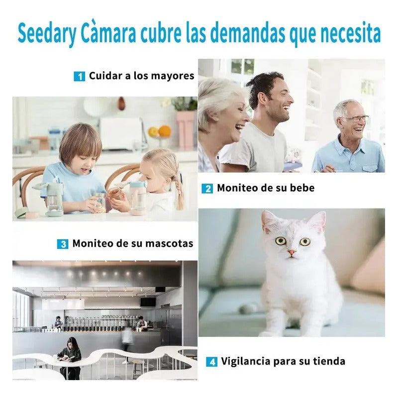 Camara Seguridad Wifi Ip Inalambrica 3 Antena Motorizada Blanco