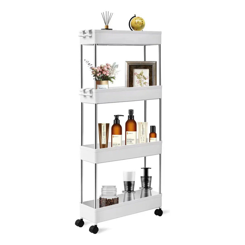 Carrito Organizador 4 Estantes Con Ruedas Para Cocina Blanco