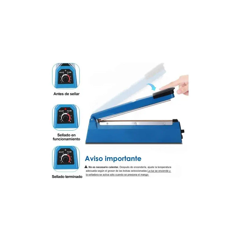 Oferta! Selladora Bolsas 20 Cm Incluye Repuesto + Garantía! Azul - 227018