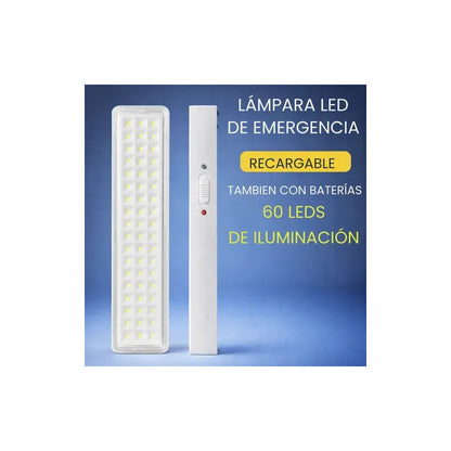 Pack X2 Lámpara Luz Led De Emergencia Recargable 20 Hrs Blanco