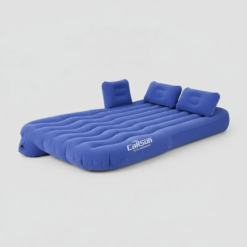 Colchón Inflable De 1.5 Plazas Para Auto Con Bomba Eléctrica, Ideal Para Viajes Y Camping Azul