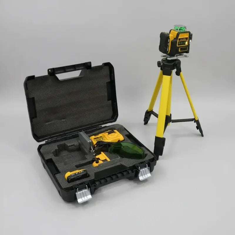 FIGGOS Nivel Láser Autonivelante 4D 16 Líneas Verde 360° IP54 – Con Trípode y Maletín