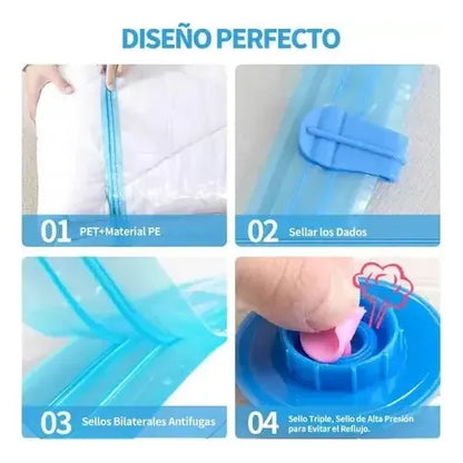 Bolsas Al Vacio Comprimir Ropa 60 X 80 Cm Pack 12
