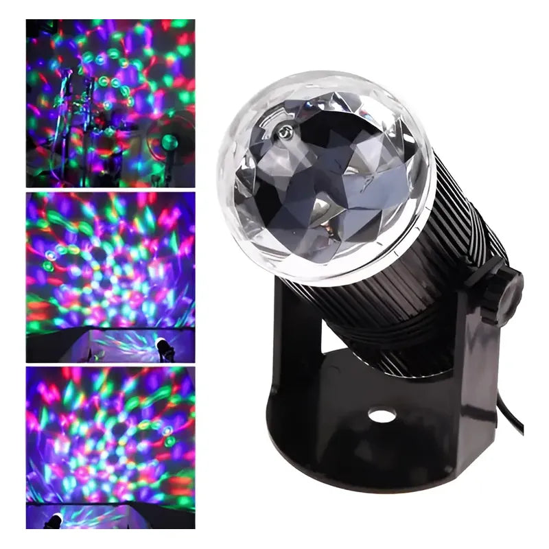 Mini Bola Disco LED RGB Giratoria Decorativa Multicolor Fiestas FIGGOS