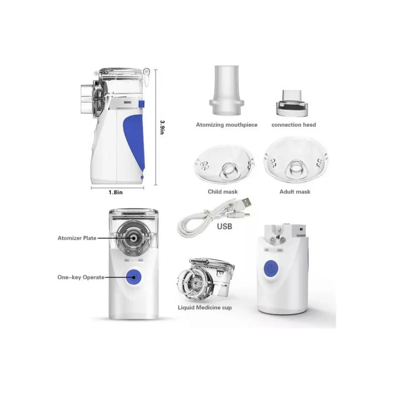 Nebulizador Vaporizador Portatil Mesh Asma Inhalador Terapia Blanco