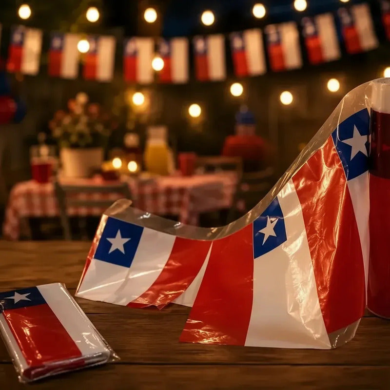 Banderines De Chile Guirnalda 50 Metros Para Eventos Figo Rojo Chile