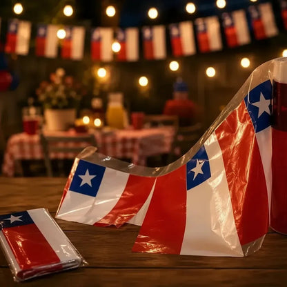 Banderines De Chile Guirnalda 50 Metros Para Eventos Figo Rojo Chile