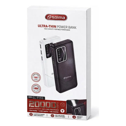 Bateria Externa 20000mah Power Bank Tres Salidas Usb Led Variado