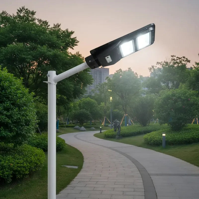 Soporte 50cm Para Focos Led Solares Exteriores Resistente Blanco Blanco Frío