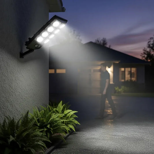 Foco Led Exterior Foco Sensor Movimiento Focos Solares 400w Reflectores Led Foco Solar Foco Led Exterior Con Sensor De Movimiento Qatarshop Reflector Solar Exterior Foco Led Negro Blanco Frío