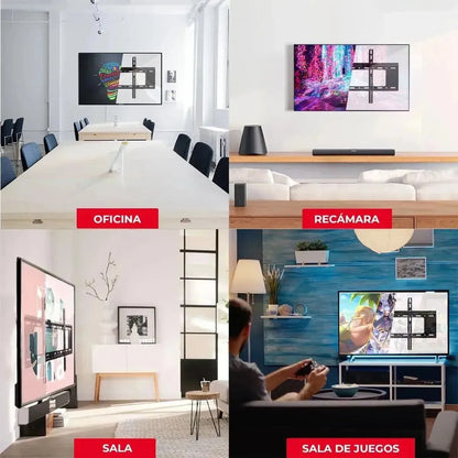 Base Mural Para Smart Tv 26 A 63 Pulgadas Acero Reforzado Negro