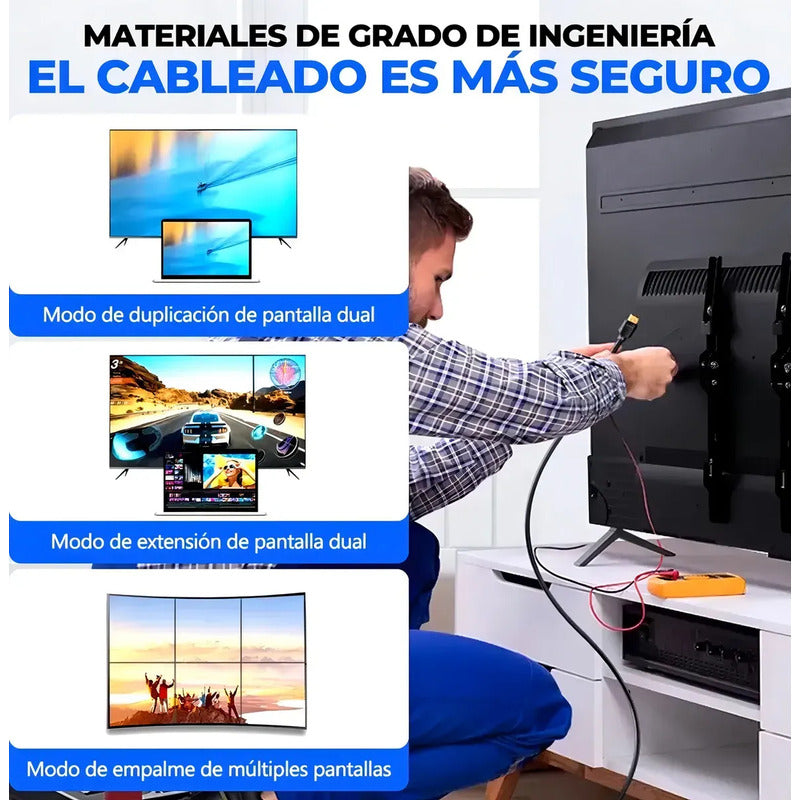 Cable Hdmi 4k Full Hd 5 Metros Reforzado
