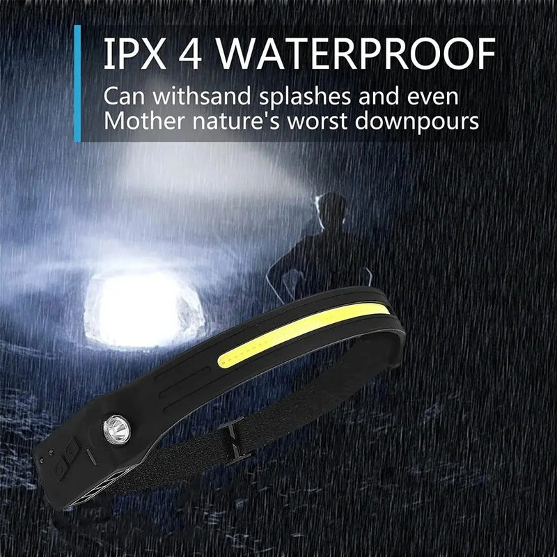 X2 Linterna Led Frontal De Cintillo Cabeza Es Recargable  Blanco Negro