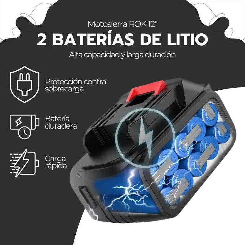 Motosierra Eléctrica Inalambrica Portátil De 6 Pulgadas Negro