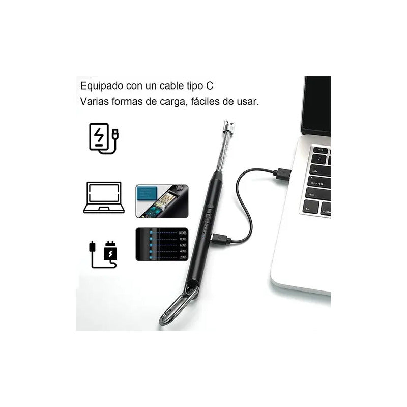 Encendedor Eléctrico Recargable Portátil Usb Para Cocina Color Negro Surtido