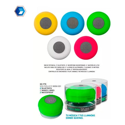 Parlante Manos Libre Pack X2 Para Ducha Impermeable Colores