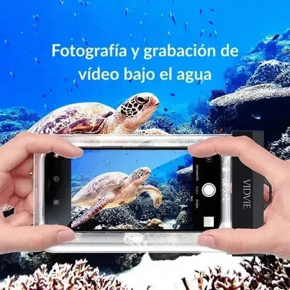 Funda Impermeable Sumergible Para Celular Universal Con Correa Y Cierre Magnético Variado Lisa