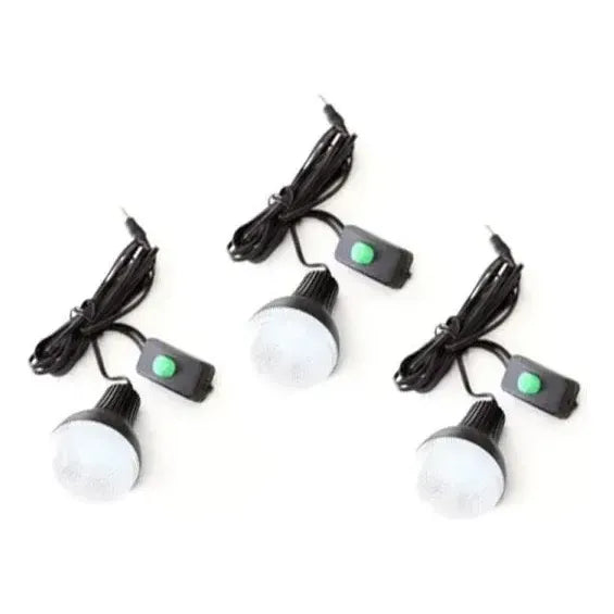 Kit Solar De Camping Luz Emergencia Usb 3ampolletas Blanco Frío