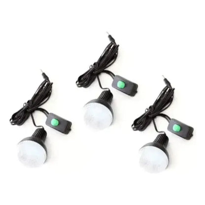 Kit Solar De Camping Luz Emergencia Usb 3ampolletas Blanco Frío