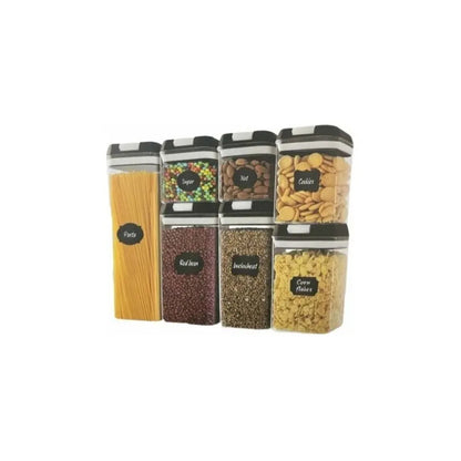 Set De 7 Contenedores Hermeticos De Plastico Cocina Despensa Negro