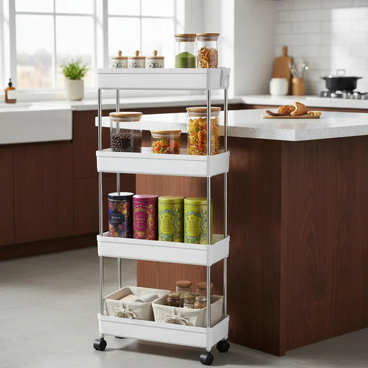 Organizador Baño Carro Cocina Organizador Cocina 4 Niveles Blanco
